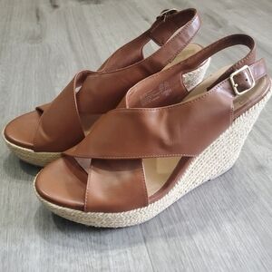 Bundle Only:American Eagle Espadrille Wedge Sandals Cognac Slingback Women’s 8.5